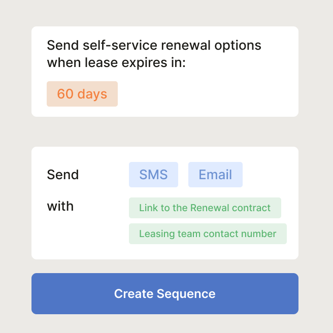 Create custom sequences based on intent to renew